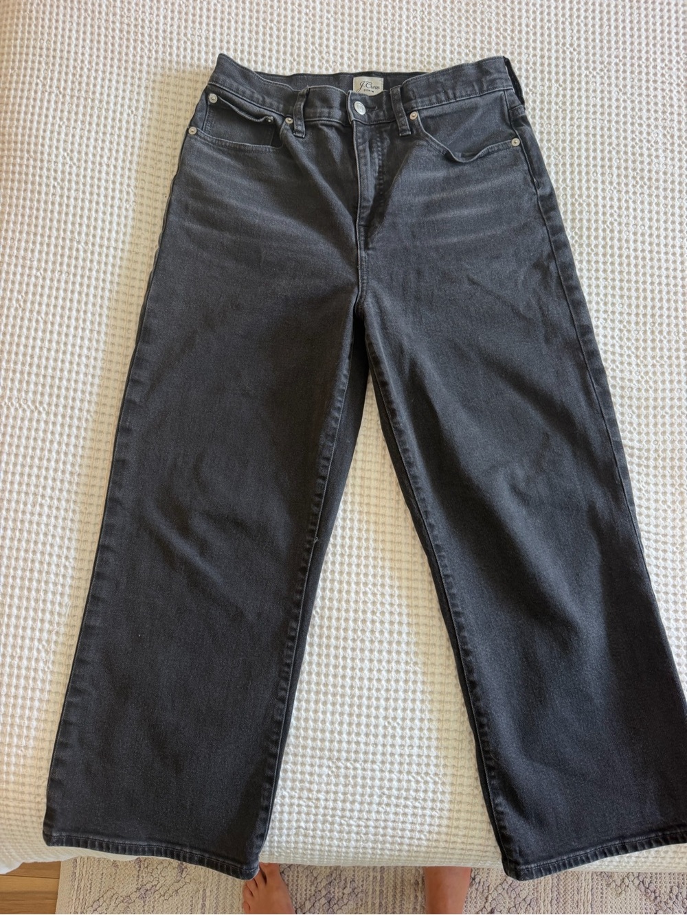 J. Crew Black Slim Wide-Leg Jeans